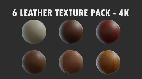 6 Leather Textures Pack - 4K