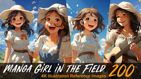 Manga Girl in the Field VOL.28 | 4K Reference Images