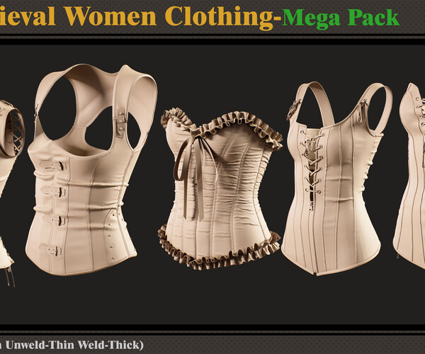 54 Medieval Women Clothing-MEGA PACK(zprj-fbx)