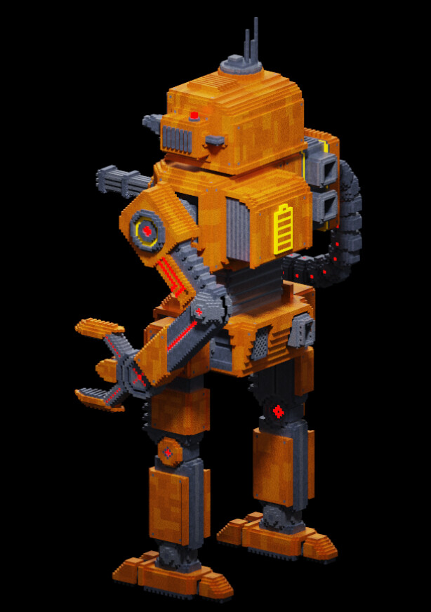 ArtStation - Voxel Model of Battle Robot for YOUR game. | Game Assets