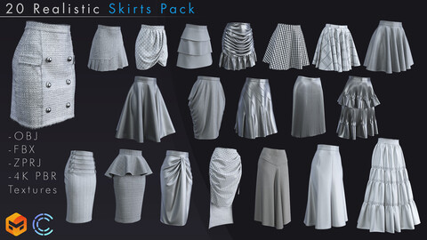 Skirt Pack - ZPRJ / OBJ / FBX
