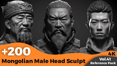 +200 Mongolian Male Head Sculpt(4k)