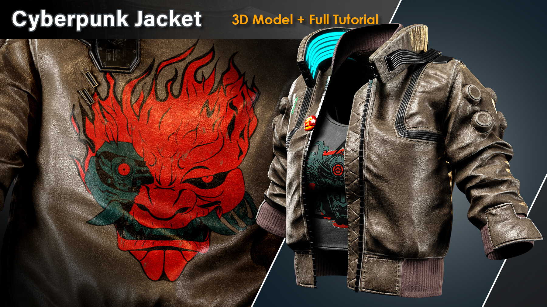 ArtStation - Cyberpunk Jacket / Full Tutorial + 3D Model | Tutorials