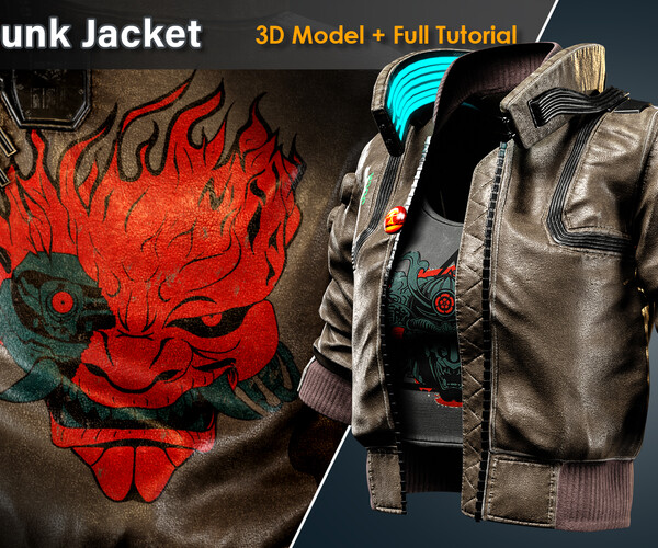 ArtStation - Cyberpunk Jacket / Full Tutorial + 3D Model | Tutorials