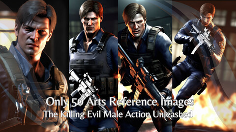 The Killing Evil - Male Action Unleashed | Only 50 Arts Reference Images