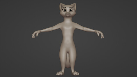 Disney Style Stylized fox 3D Base Mesh