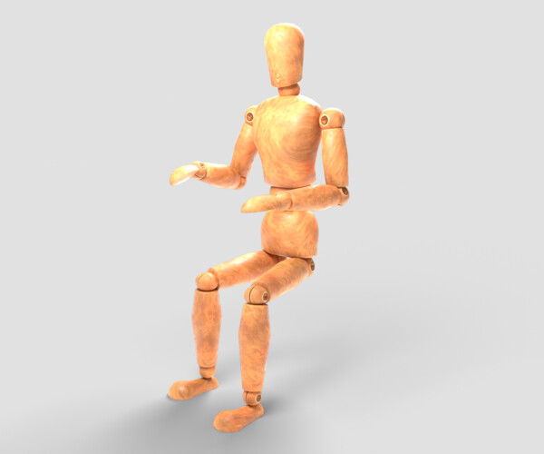 Blend Swap  Wooden Mannequin for artists with basic Rig