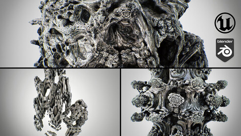 Photoscanned Fractal Meshes - Unreal Engine - FBX files