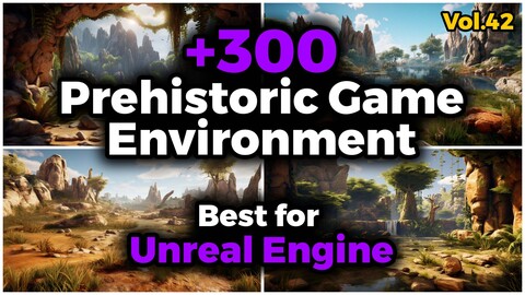 +300 Prehistoric Game Environment Concept (4k) | Vol_42