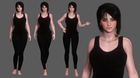 Josie - AAA Realistic Female Character Low-poly 3D model