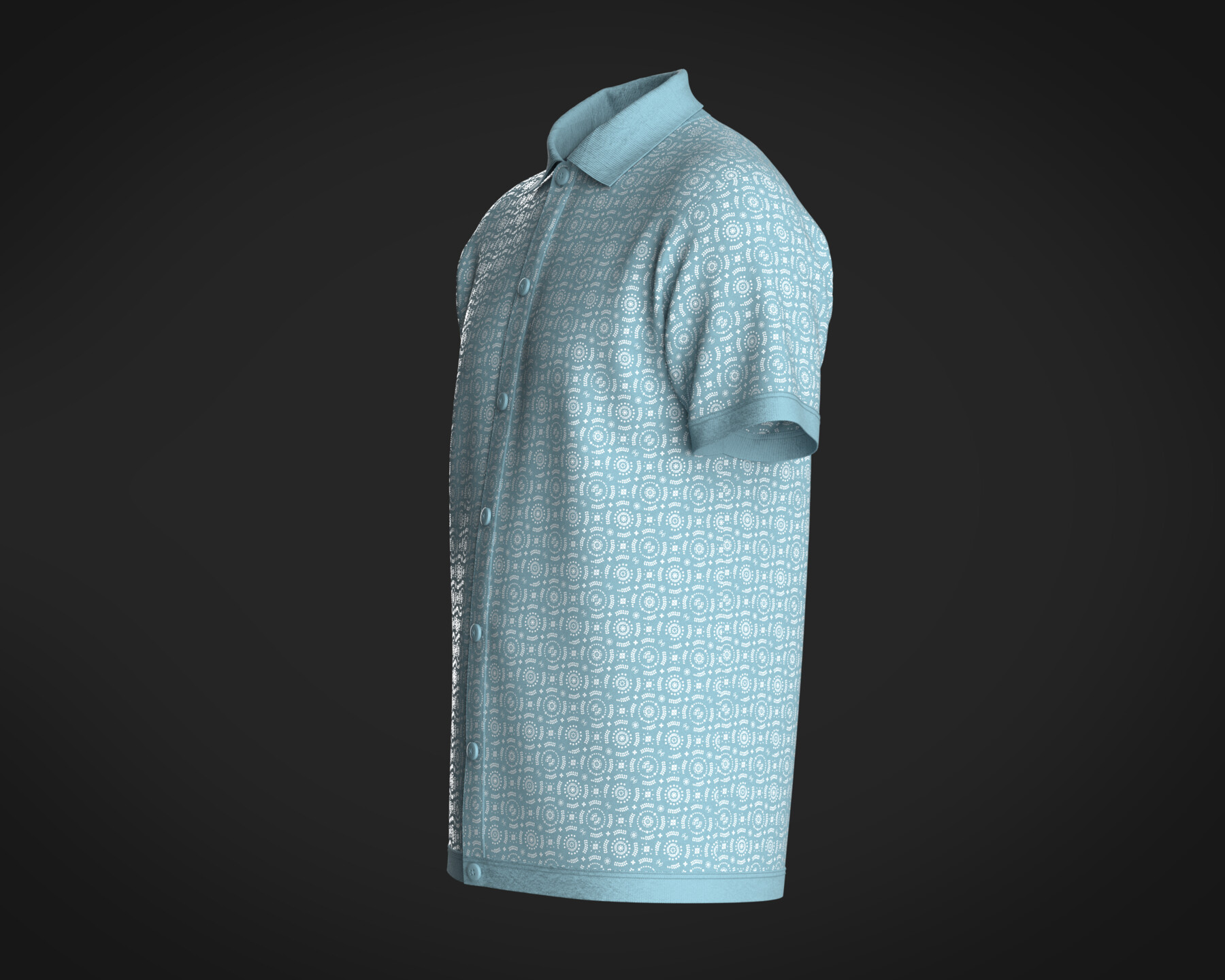 ArtStation - Mens Printed-7 Buttons Polo Shirt | Game Assets