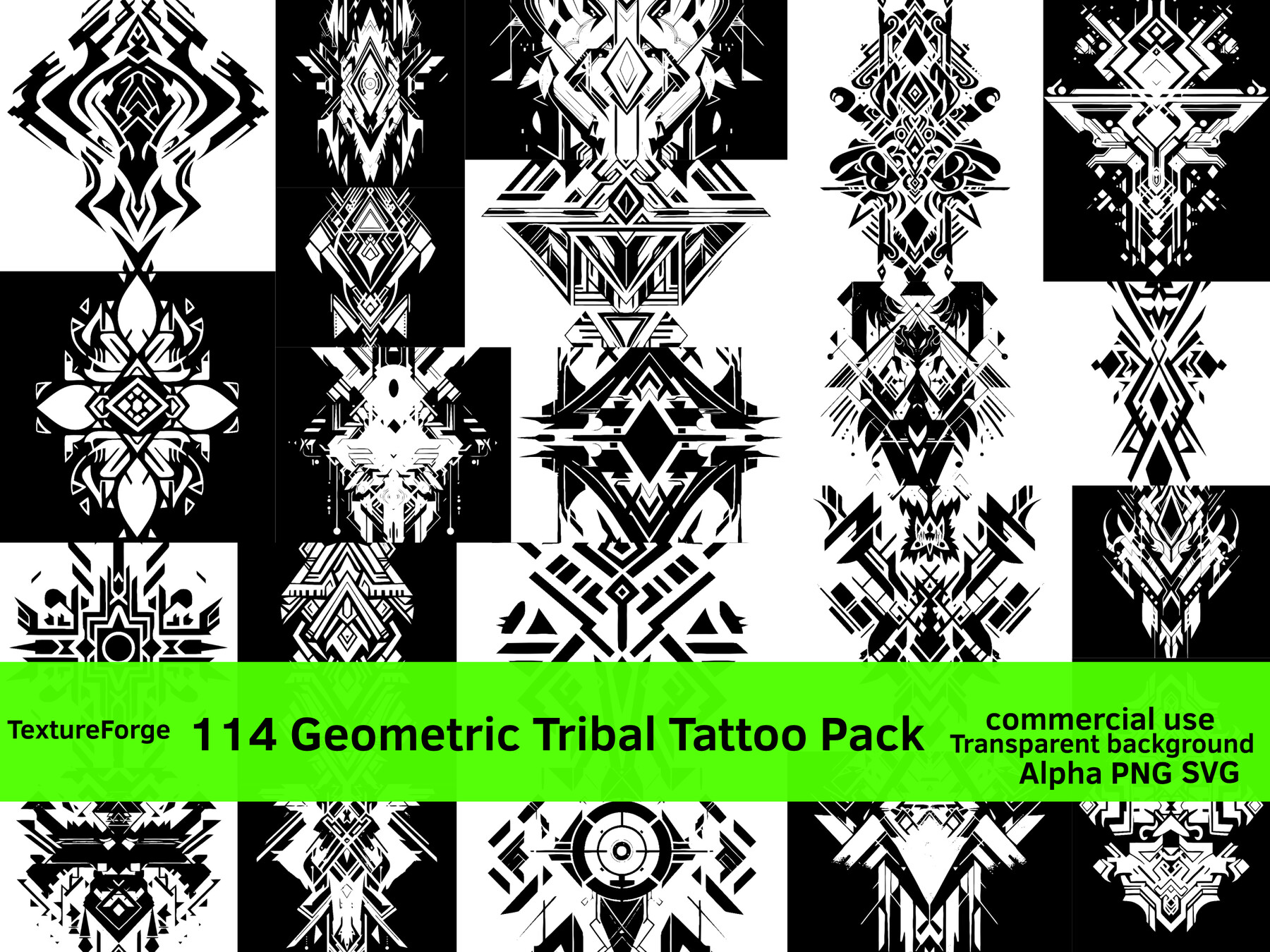 Geometric Wolf Tattoo Design White Background PNG File 