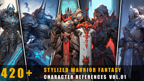 420+ Stylized Warrior Fantasy - Character References Vol.01