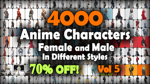 4000 Anime Character (Full Body) Reference Pack | MEGA Bundle | 4K | v.5
