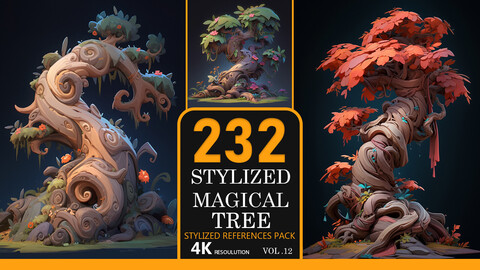 Stylized Magical Tree Vol.12-4K|Stylized References Pack