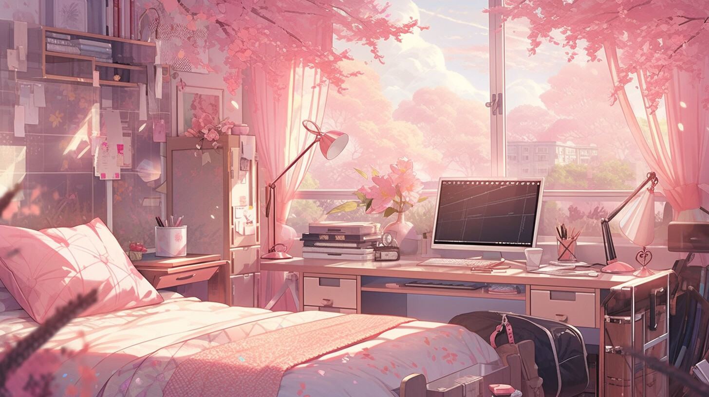 A simple room with a desk-anime background - Stock Illustration [102861030]  - PIXTA