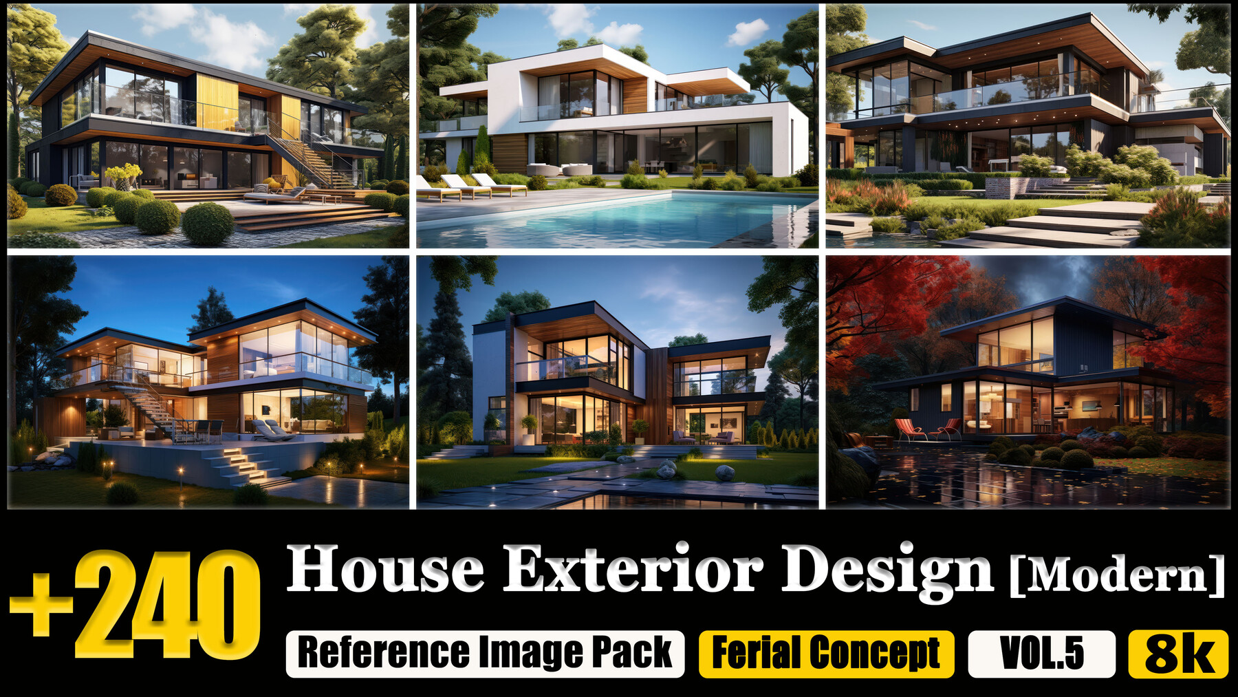 ArtStation - 240 House Exterior Design [Modern] Reference Image Pack v ...