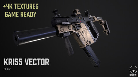 KRISS Vector - Submachine Gun Game Ready Asset 2K + 4K Textures