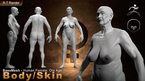 Human Female [ Body/Skin Basemesh ] Old Age