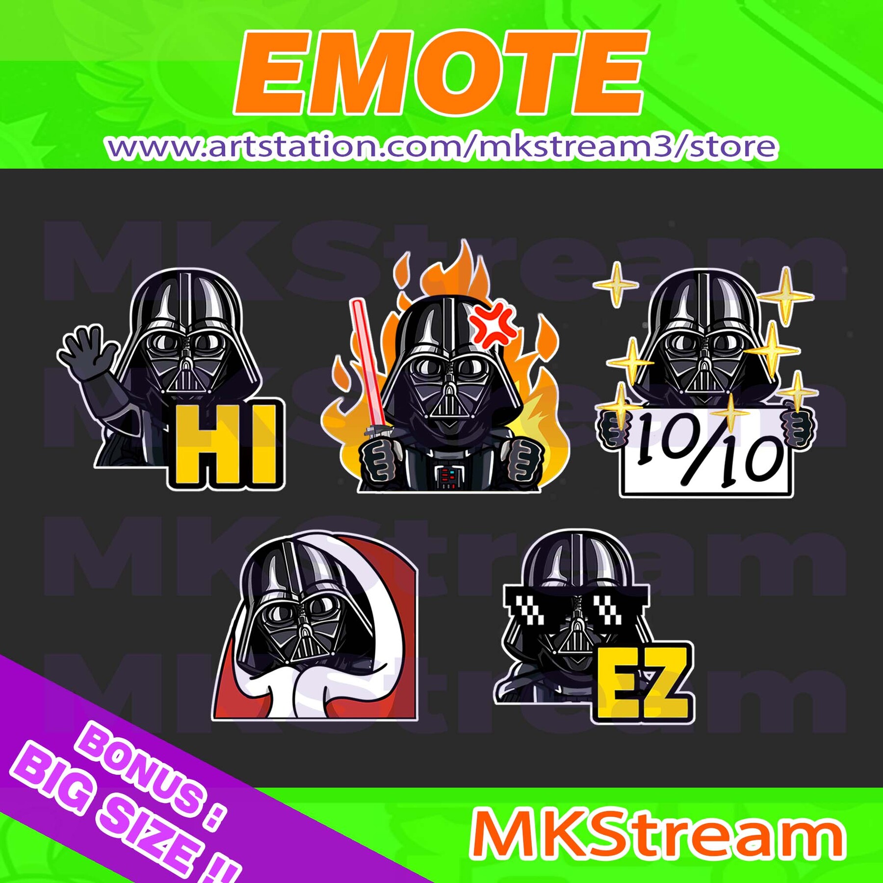 ArtStation - Twitch emotes star wars darth vader hi, comfy, perfect ...