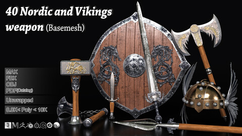 40 Nordic & vikings weapon (Basemesh)