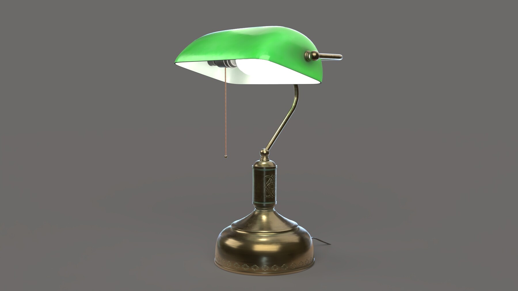 ArtStation - Old Green Banker's Lamp