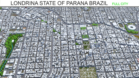 Londrina city State of Parana Brazil 3d model 30km