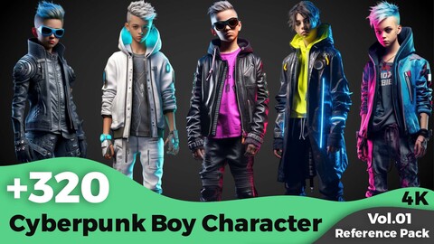 +320 Cyberpunk Boy Character Concept(4k)