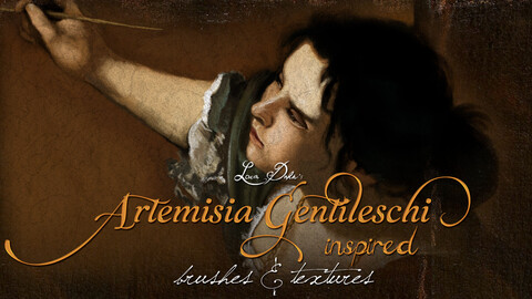 Artemisia Gentileschi inspired brushes & textures. For Photoshop versions CS5+