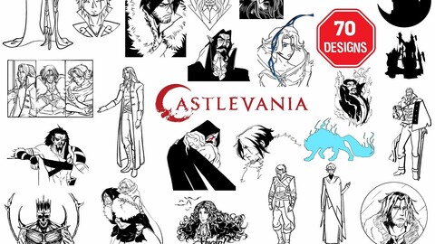 70 Castlevania Vector SVG files, Dracula Anime Illustrations, Castlevania TV Show Illustrations