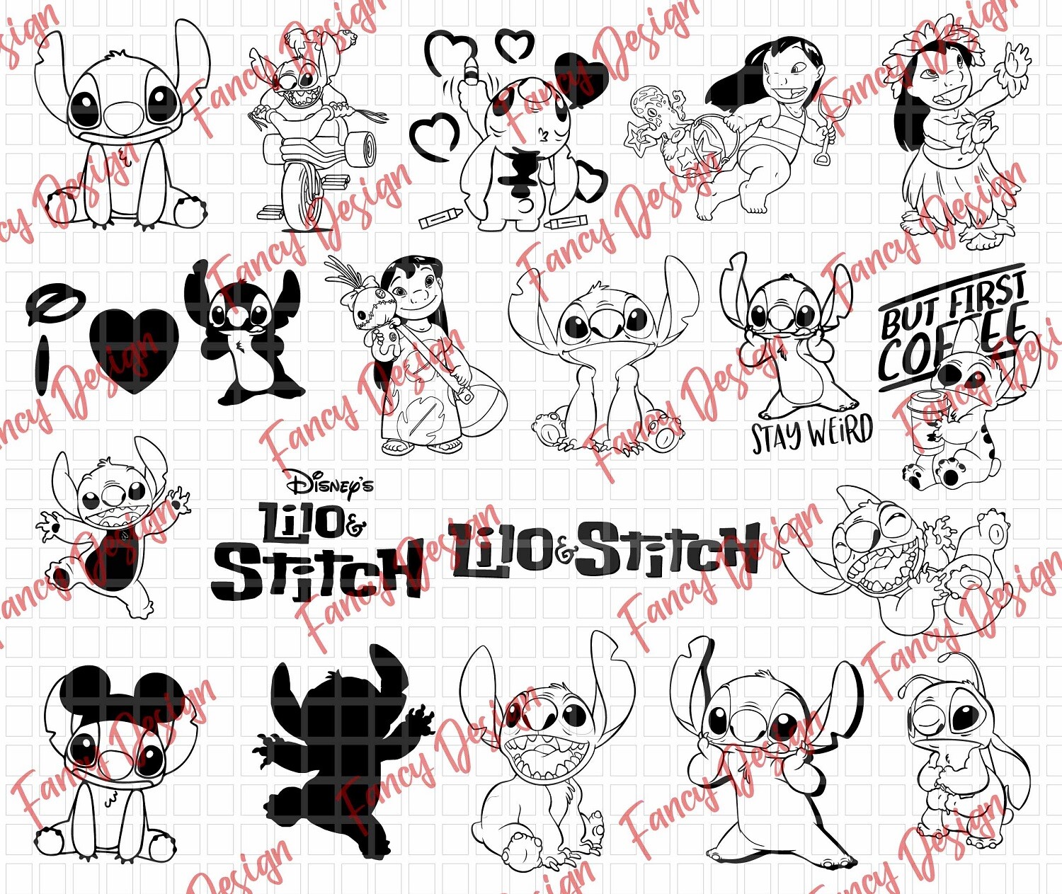 ArtStation - 100 Lilo & Stitch Vector SVG files, Lilo & Stitch Anime ...