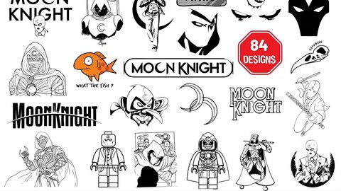 84 Moon Knight Vector SVG files, Moon Knight Anime Illustrations, Marc Spector TV Show Illustrations