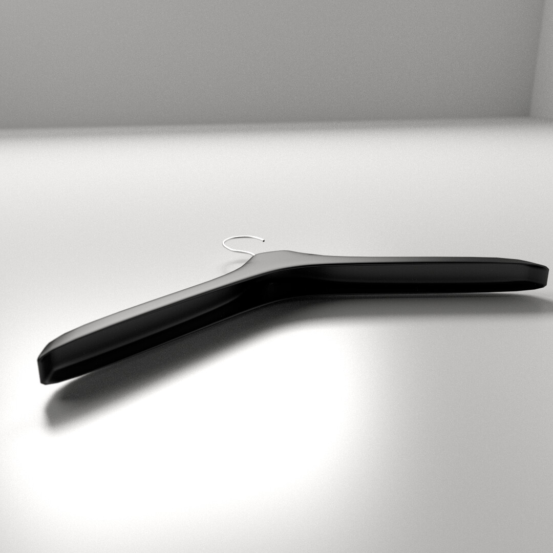 Plastic coat hanger 1 3D model