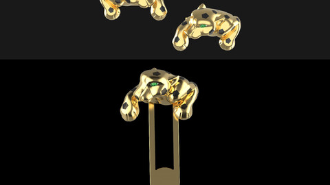 earrings gold panther