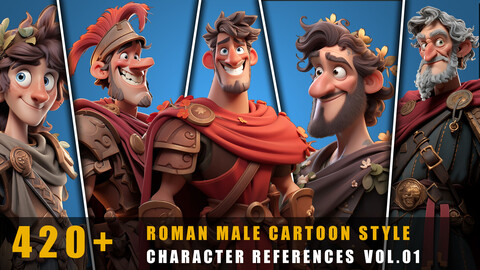 420+ Roman Male Cartoon Style - Character References Vol.01