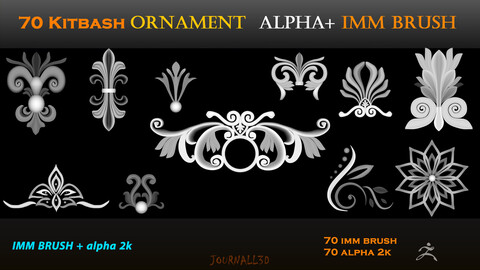 70 Ornament Kitbash  IMM Brush / Alpha