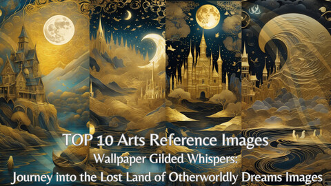Gilded Whispers: Journey into the Lost Land of Otherworldly Dreams | TOP 10 Arts Wallpaper Reference Images