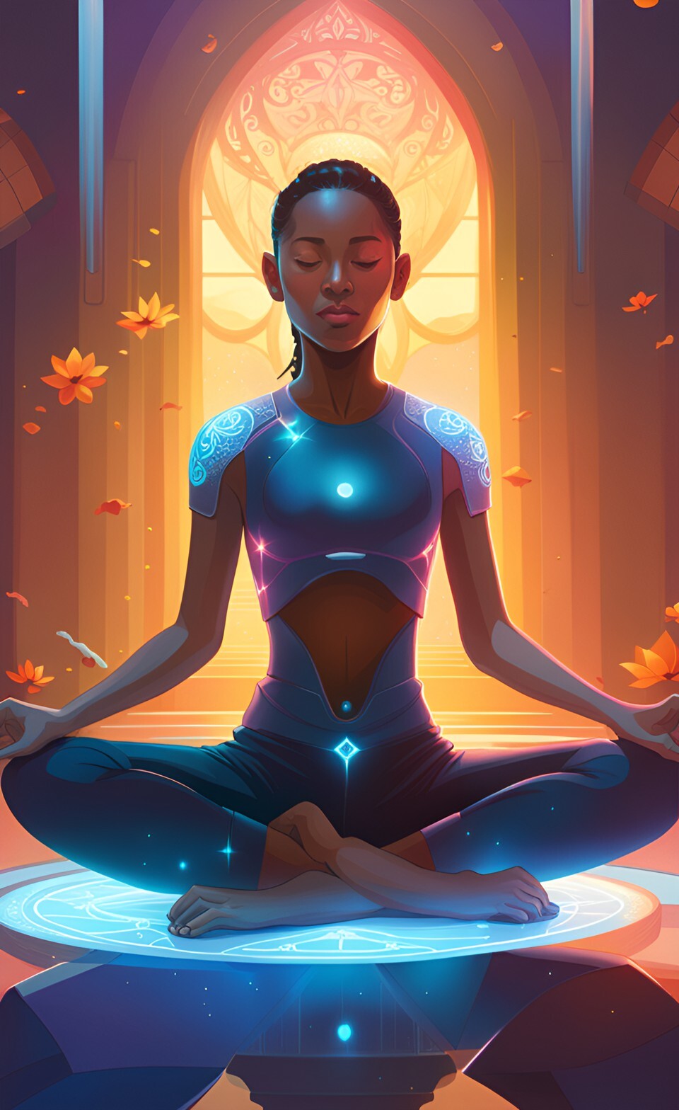 ArtStation - beautiful synthetic skinny cyborg, doing lotus yoga pose ...