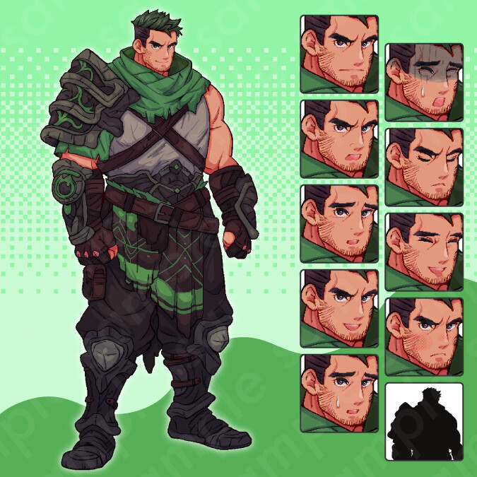 ArtStation - Pixel Art Set A - Swordsman, Mage, Assassin, Fighter, Dancer,  Archer - 10 Expressions & More.