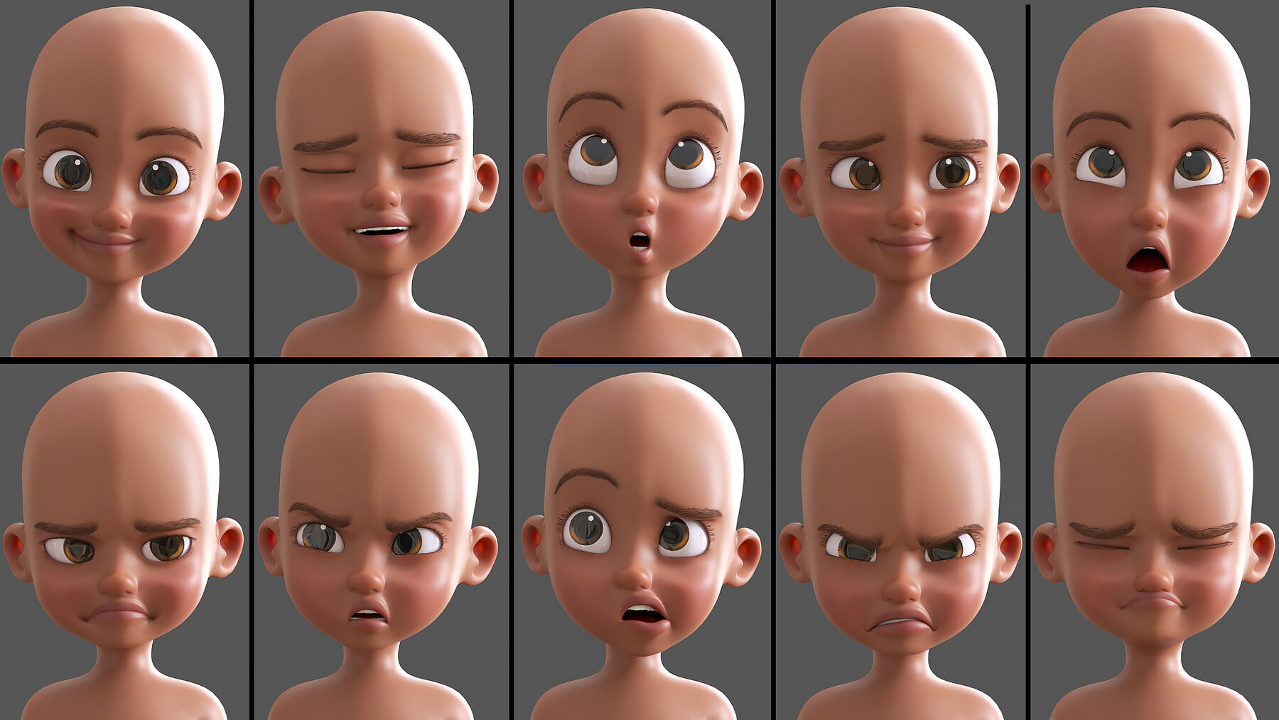 ArtStation - Cartoon Afro Girl 2 - Toon Rigged Child Character | Resources