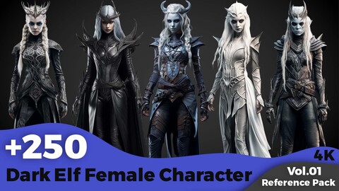 +250 Dark Elf Female Character Concept(4k)