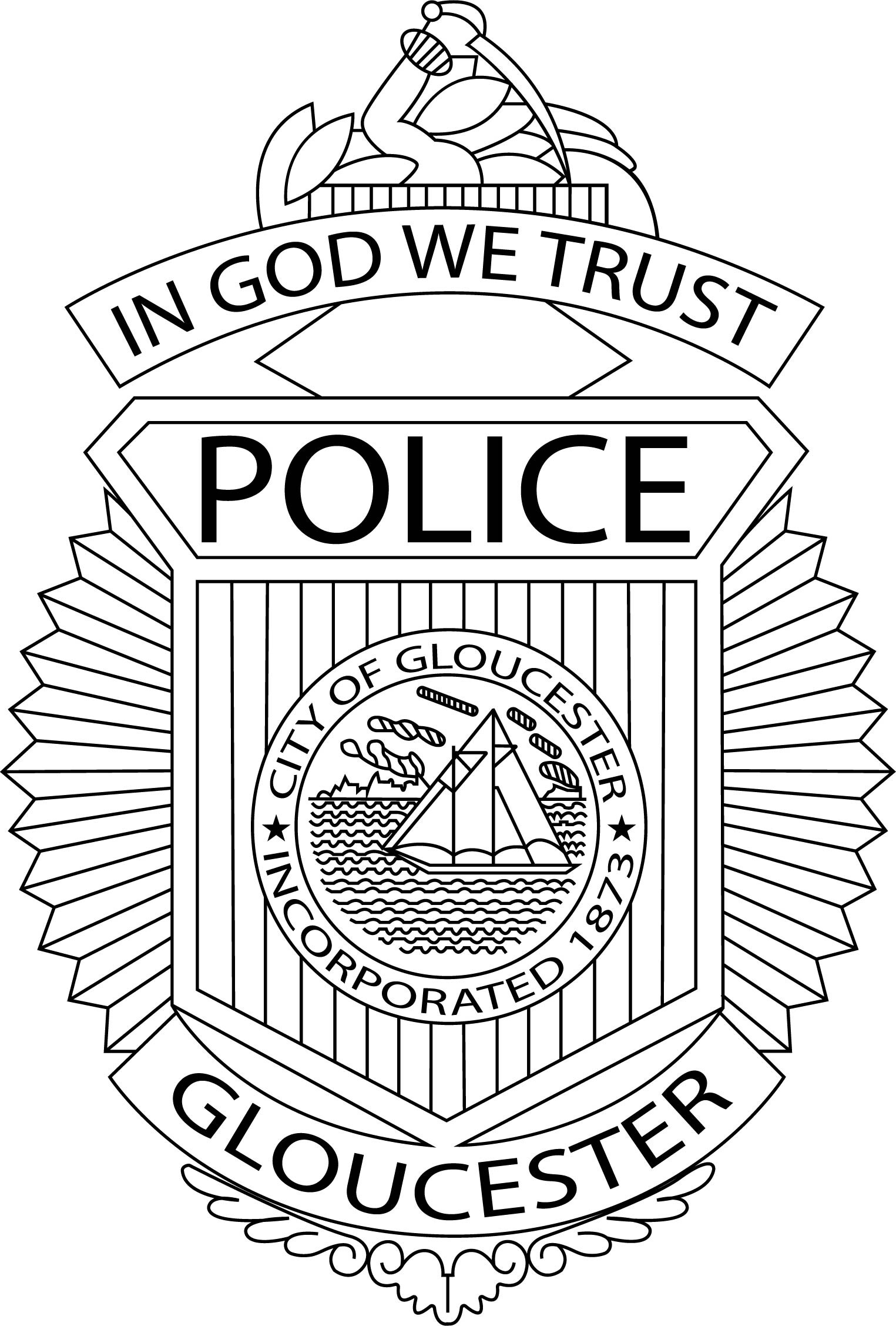 ArtStation - GLOUCESTER INCORPORATED POLICE BADGE VECTOR FILE Black ...