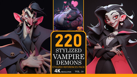 Stylized Vampire Demons Vol.18-4K|Stylized References Pack