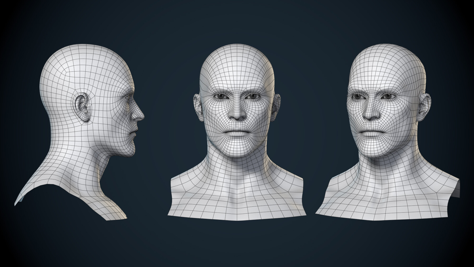 ArtStation - Male Head Basemesh - Game Ready | Game Assets