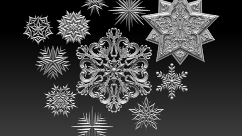 stars set of snowflakes