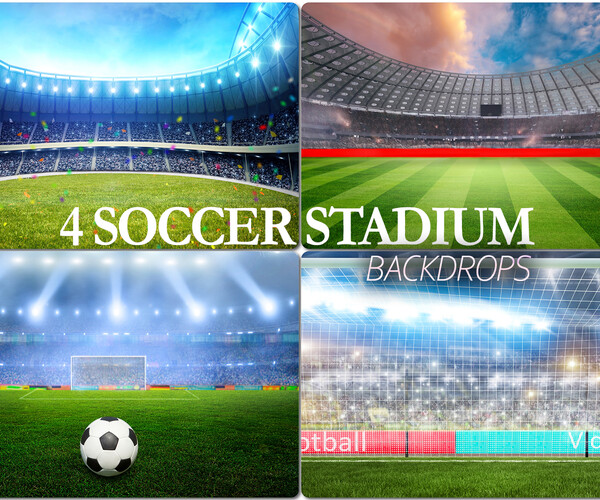 ArtStation - 4 Football Stadium Backdrop, Soccer Goal Background ...