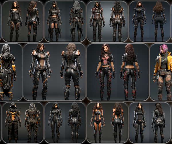 ArtStation - 200 Feminine Cyberpunk Outfit Reference Pack | 4K | v.8 ...