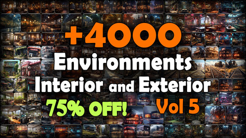4000 Environments (Interior and Exterior) Reference Pack | MEGA Bundle | 4K | v.5