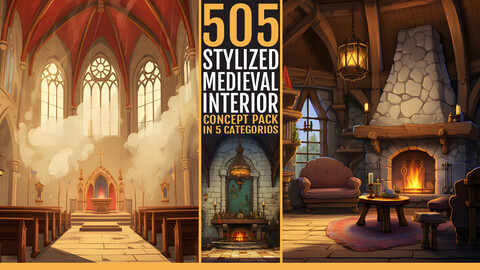 505 Stylized Medieval Interior