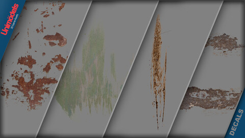 Decals Rusty metal Vol. 7 - Ideal for Photoshop and Substance painter - Normal map included